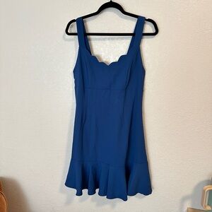 Altar'd State Blue Scalloped Hem Dress
